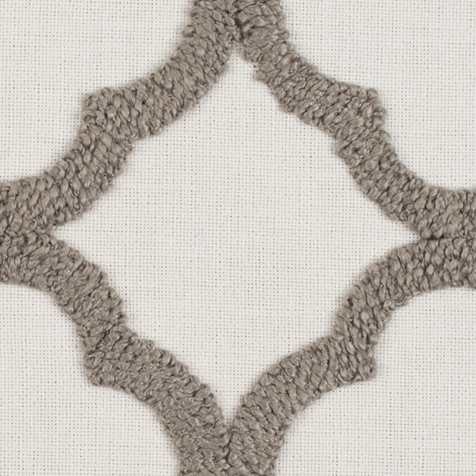 Shadow/White Classical Embroidered Linen-Like Polyester Detail
