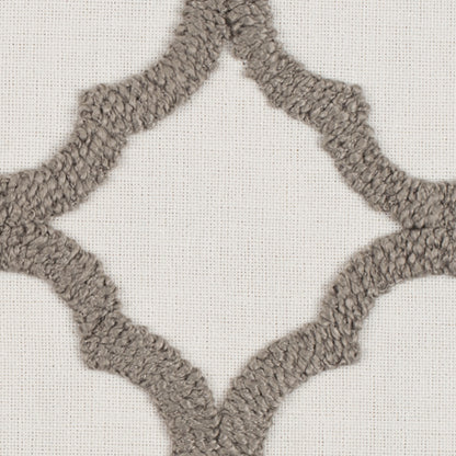 Shadow/White Classical Embroidered Linen-Like Polyester Detail