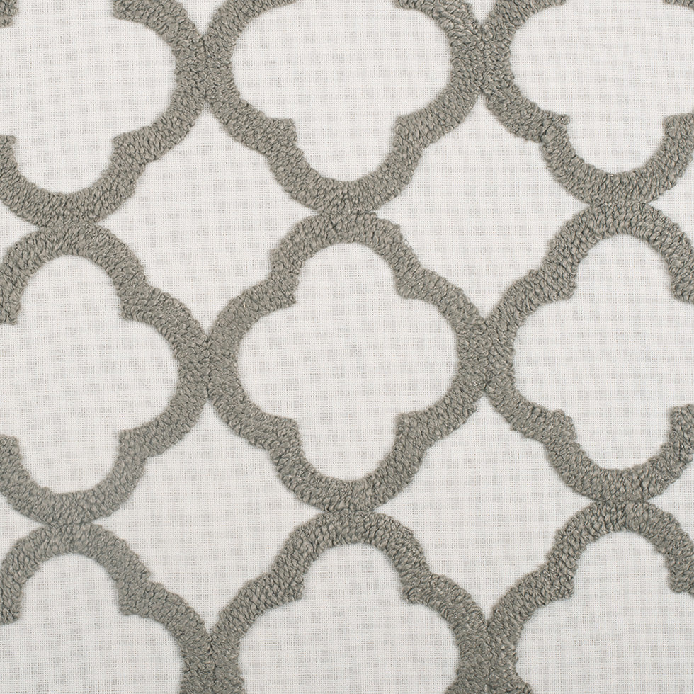 Shadow/White Classical Embroidered Linen-Like Polyester