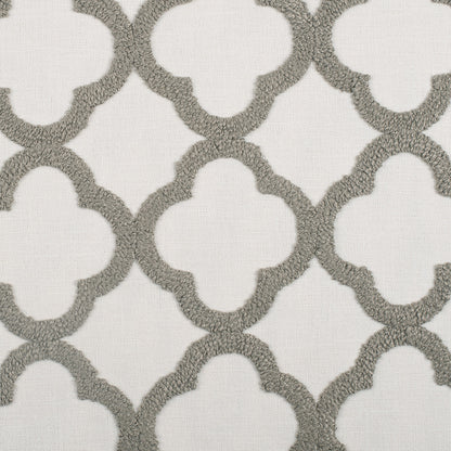 Shadow/White Classical Embroidered Linen-Like Polyester