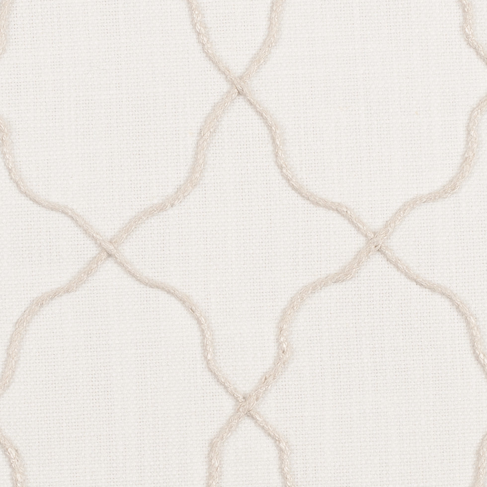 Ivory Moroccan Embroidered Linen-Like Poly Blend - Detail