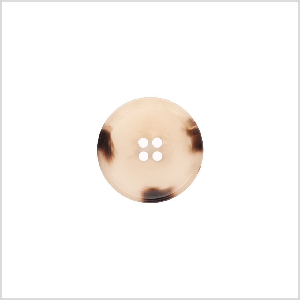 Italian Shiny Beige Rimmed 4-Hole Button - 32L/20mm