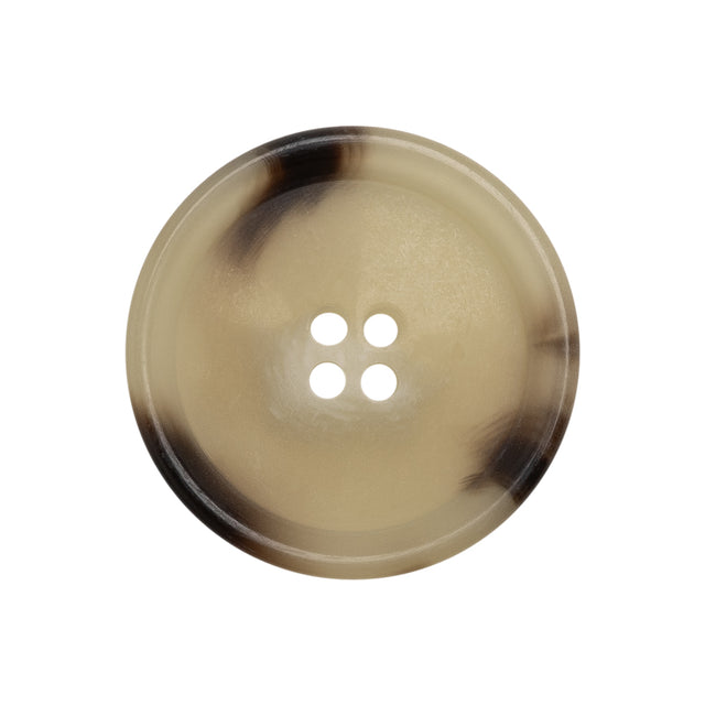 Italian Shiny Beige Rimmed 4-Hole Button - 40L/25.5mm