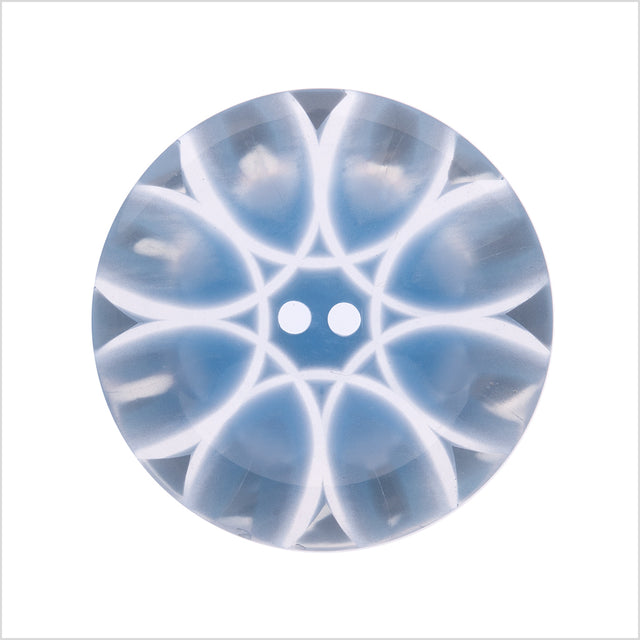 Italian Light Blue Semi-Clear Plastic Button - 44L/28mm