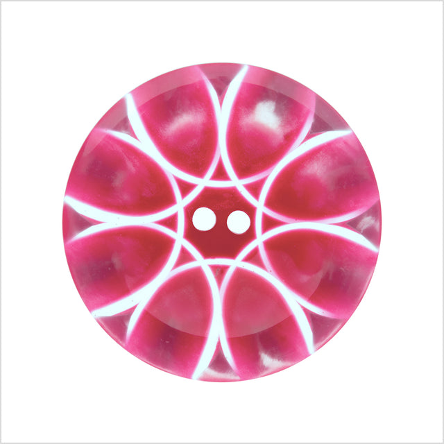 Italian Red Semi-Clear Plastic Button - 44L/28mm