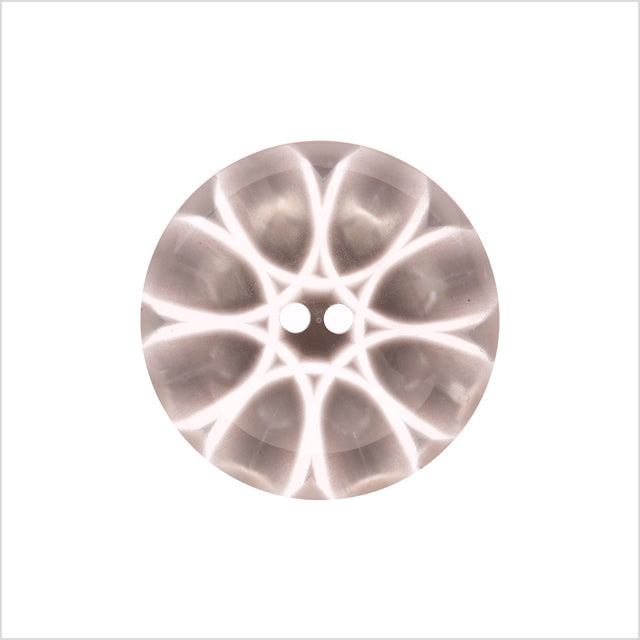 Italian Gray Abstract Semi-Clear 2-Hole Plastic Button - 36L/23mm