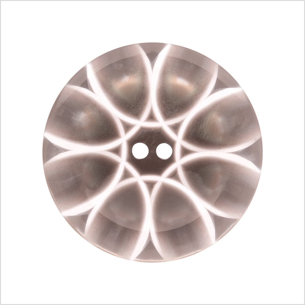 Italian Gray Semi-Clear Plastic Button - 44L/28mm