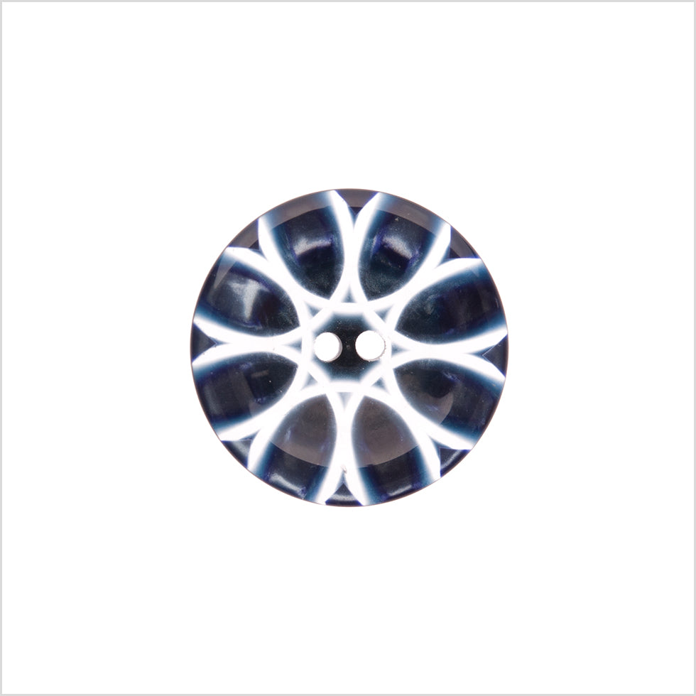 Italian Black Semi-Clear Plastic Button - 28L/18mm