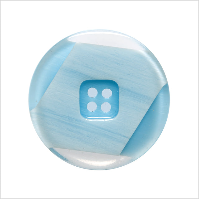 Italian Light Blue Semi-Clear Plastic Button - 44L/28mm