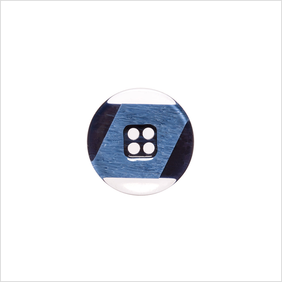 Italian Navy Semi-Clear Plastic Button - 24L/15mm