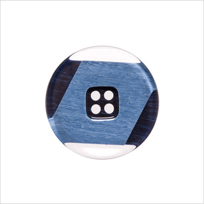 Italian Navy Abstract Semi-Clear 2-Hole Plastic Button - 36L/23mm