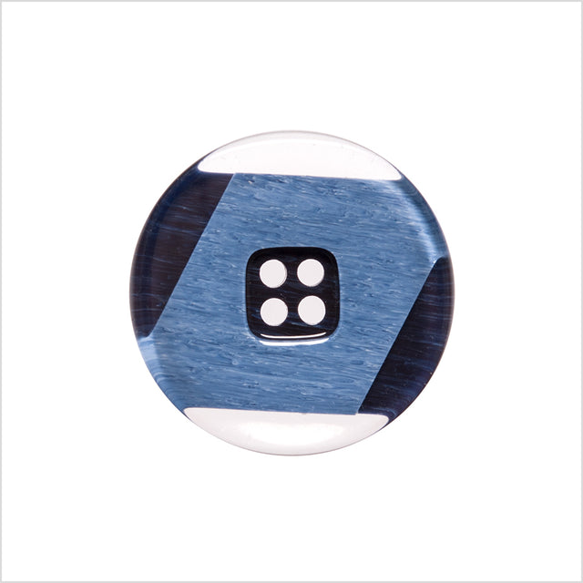 Italian Navy Abstract Semi-Clear 2-Hole Plastic Button - 36L/23mm