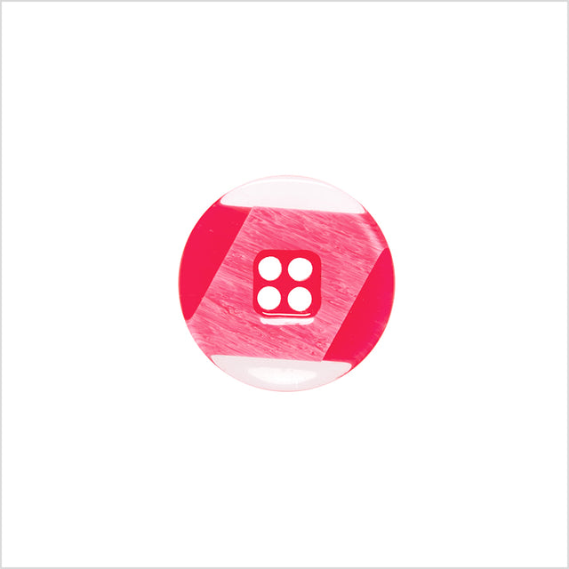 Italian Red Semi-Clear Plastic Button - 24L/15mm