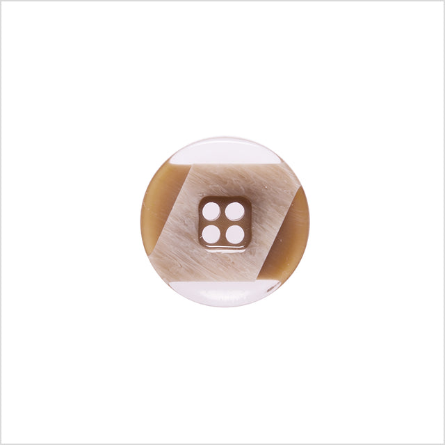Italian Brown Semi-Clear Plastic Button - 24L/15mm
