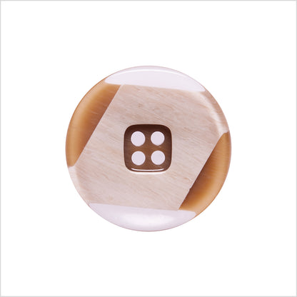 Italian Brown Abstract Semi-Clear 2-Hole Plastic Button - 36L/23mm
