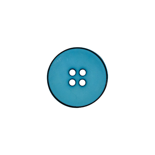 Italian Blue 4-Hole Plastic Button - 24L/15mm