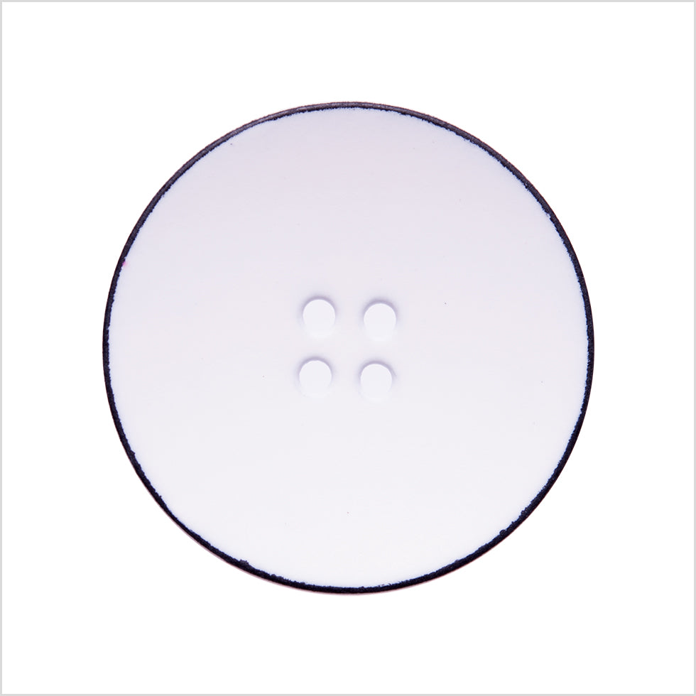 Italian White 4-Hole Plastic Button - 44L/28mm