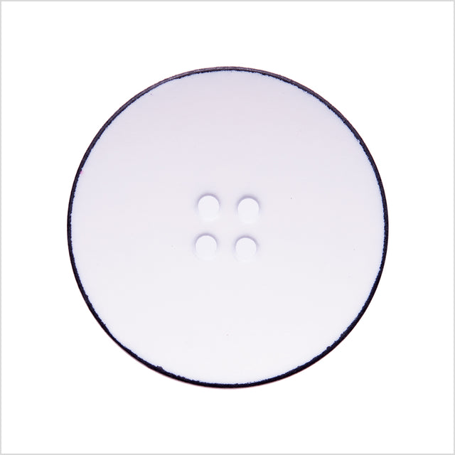 Italian White 4-Hole Plastic Button - 44L/28mm