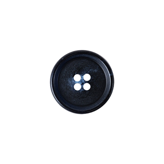 Italian Matte Navy Rimmed 4-Hole Button - 24L/15mm