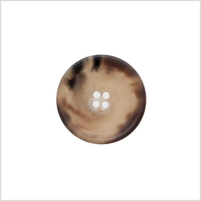 Italian Matte Light Brown Rimmed 4-Hole Button - 40L/25.5mm