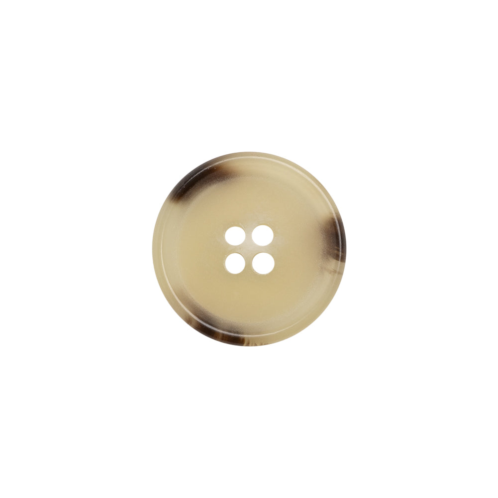Italian Matte Beige Rimmed 4-Hole Button - 24L/15mm