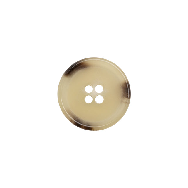 Italian Matte Beige Rimmed 4-Hole Button - 24L/15mm
