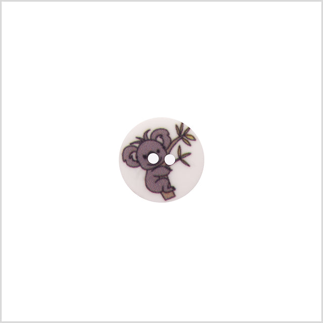 Italian White Kids Koala Button - 24L/15mm