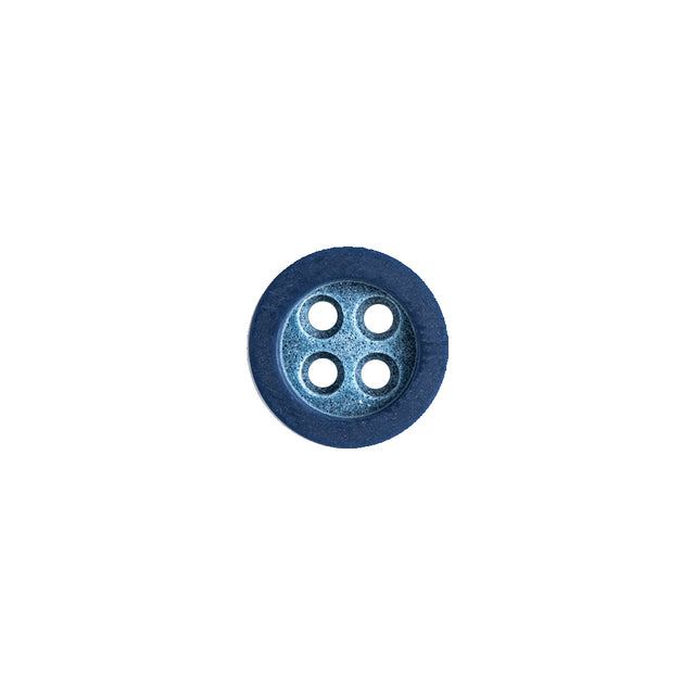 Rimmed Blue 4-Hole Button - 18L/11.5mm