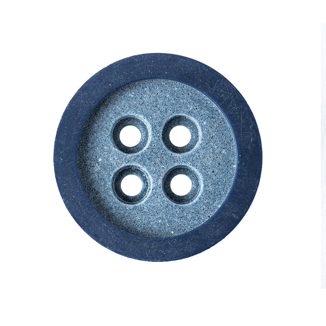 Rimmed Blue 4-Hole Button - 40L/25.5mm