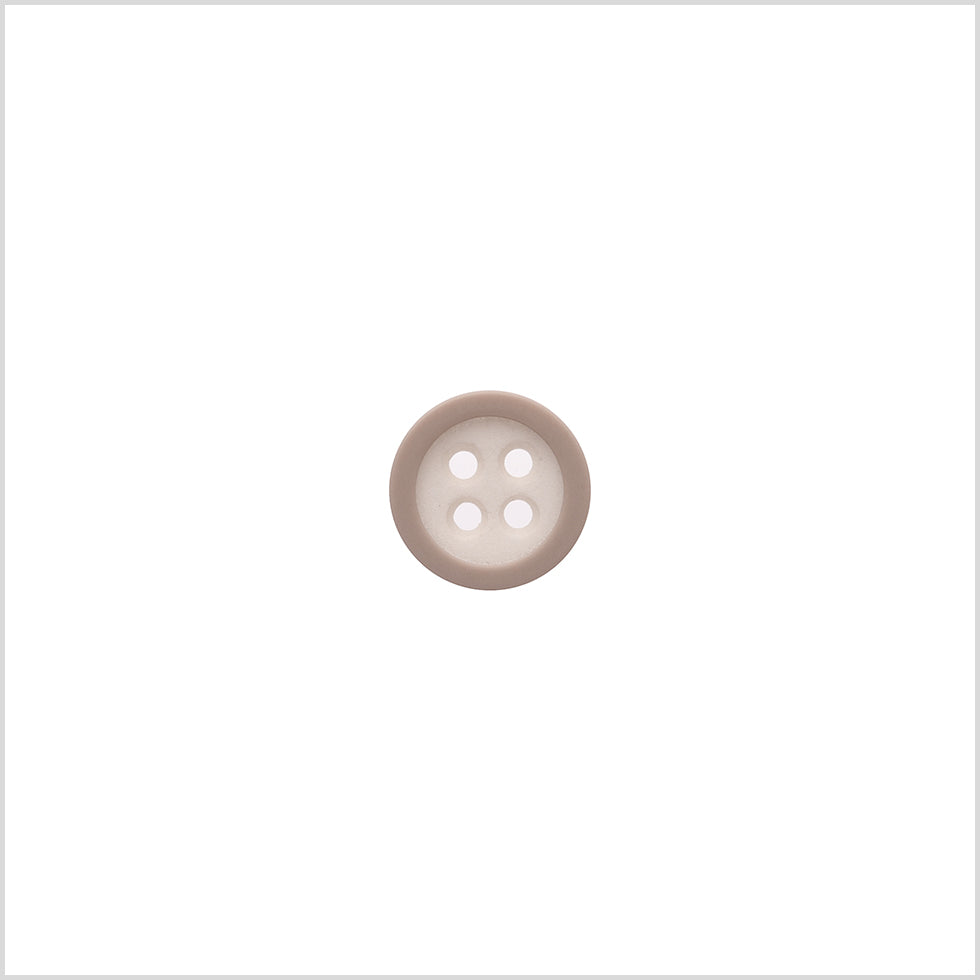 Rimmed White 4-Hole Button - 18L/11.5mm