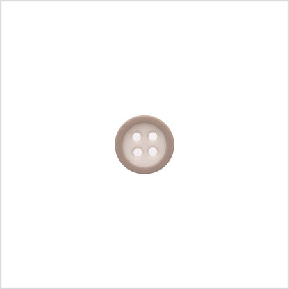 Rimmed White 4-Hole Button - 18L/11.5mm