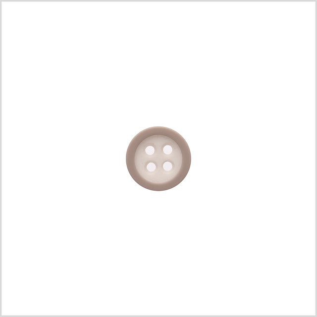 Rimmed White 4-Hole Button - 18L/11.5mm
