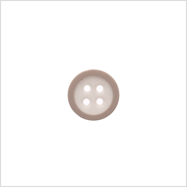 Rimmed White 4-Hole Button - 24L/15mm