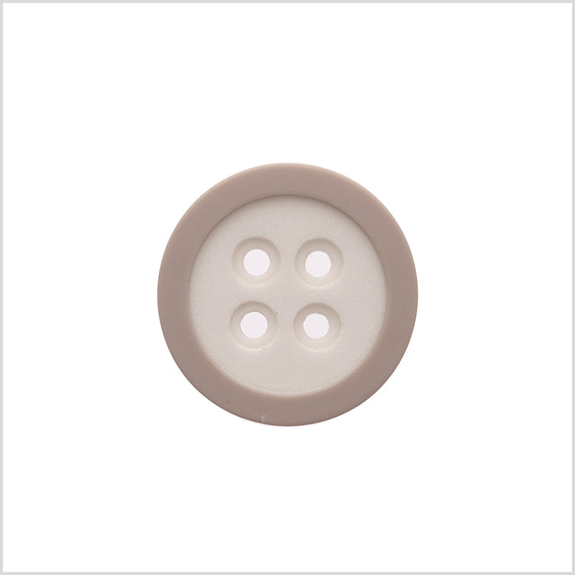 Rimmed White 4-Hole Button - 40L/25mm