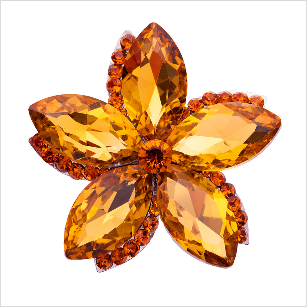 Italian Yellow Rhinestone Brooch