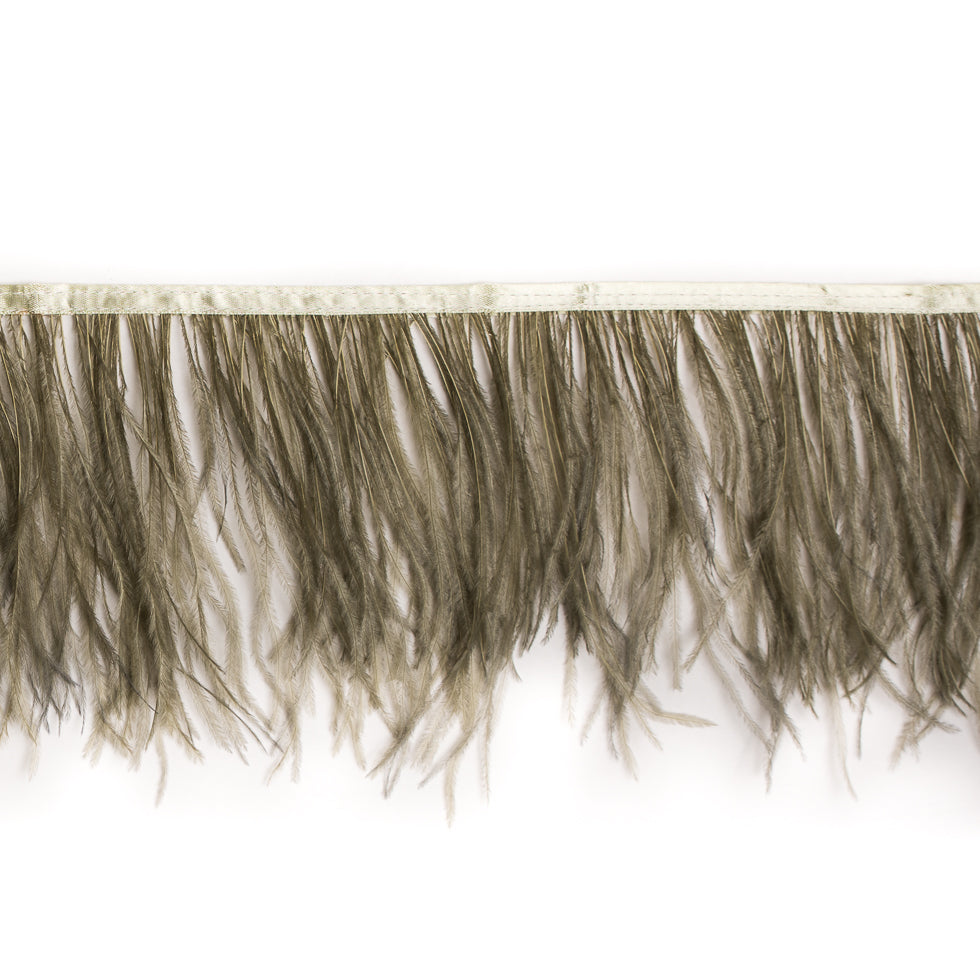 6 Single Ply Sage Green Ostrich Fringe