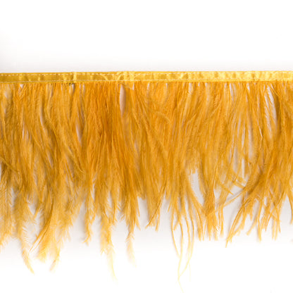 6 Single Ply Yellow Ostrich Fringe
