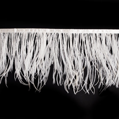 6" Single Ply Ivory Ostrich Fringe