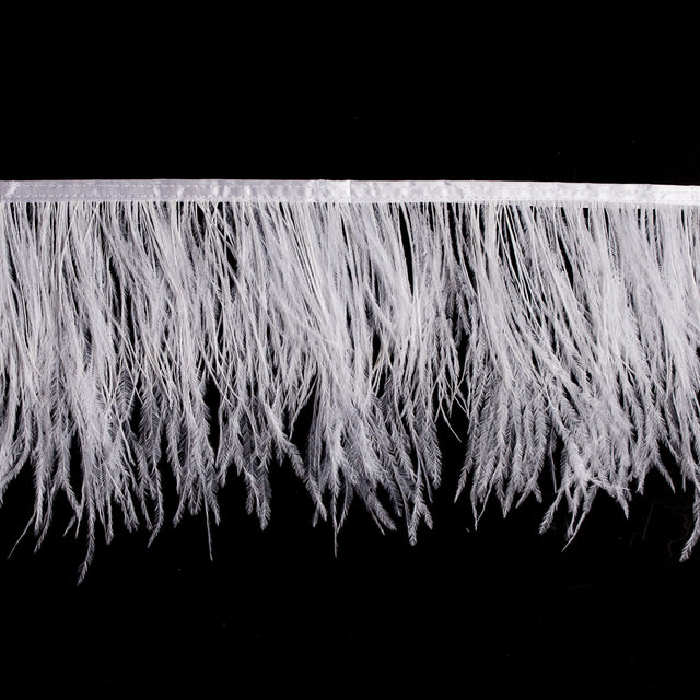 6 Double Ply White Ostrich Fringe