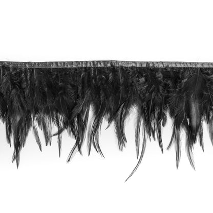 6 Black Cock Feather Fringe