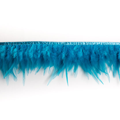 6 Turquoise Cock Feather Fringe
