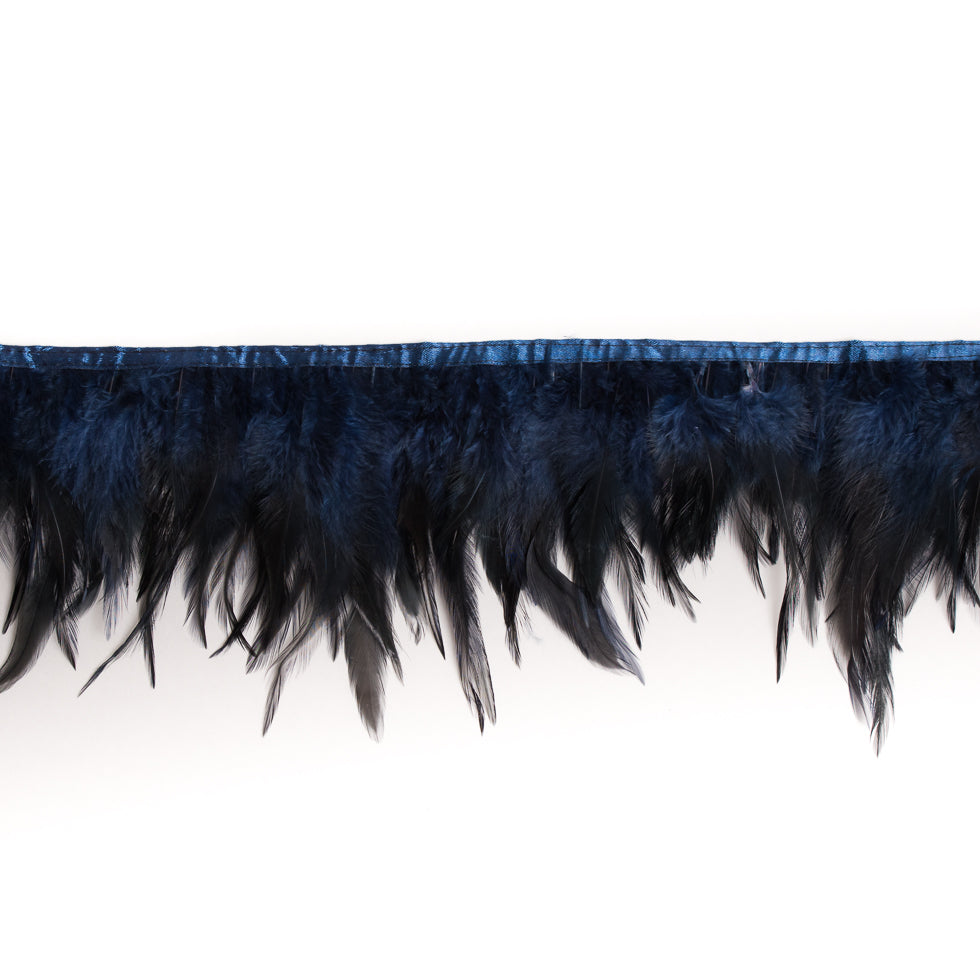 6 Dark Navy Cock Feather Fringe