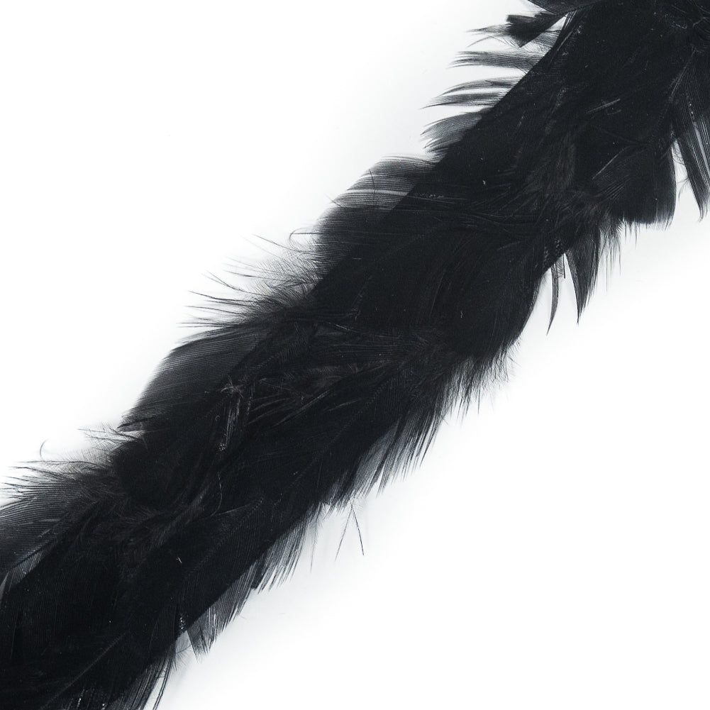 Black Hen Feather Trimming - 1 - Detail
