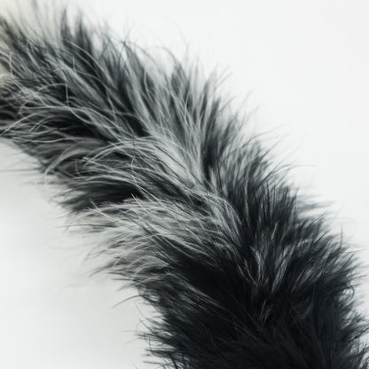 Black and Cream Marabou Feather Scarf - 33" Detail