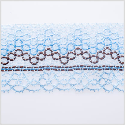 3 European Blue Crochet Trim