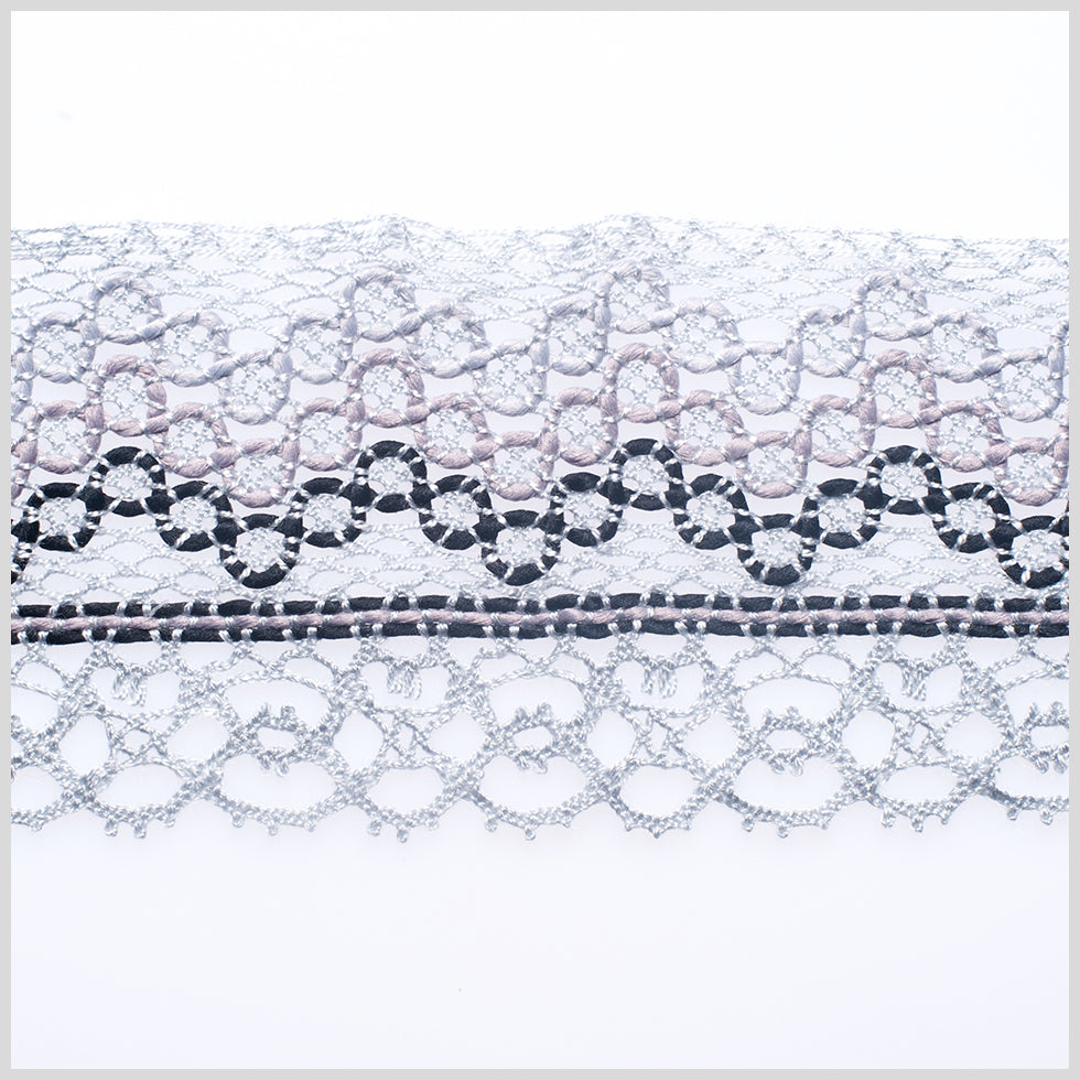3" European Silver Crochet Trim
