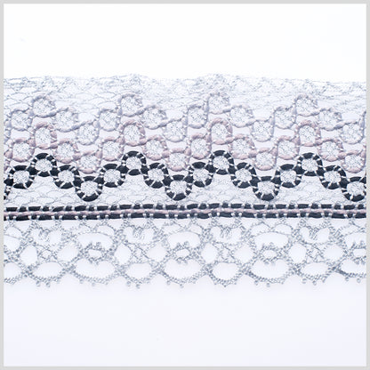 3" European Silver Crochet Trim