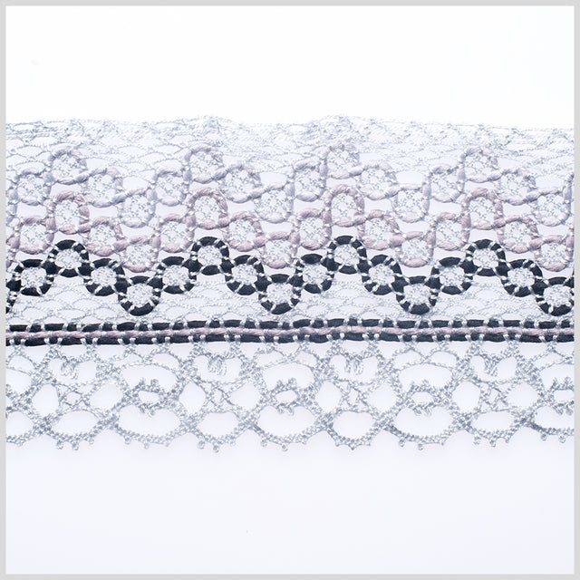 3" European Silver Crochet Trim