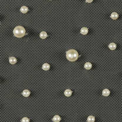 Mesh Lace with Pearl Beads - Ivory Full