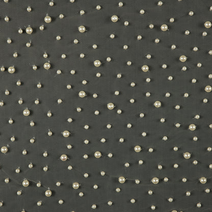 Mesh Lace with Pearl Beads - Ivory
